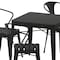 Flash Furniture 5PC Black Table and Chairs with Poly Resin Finish SB-T11C4-T-BK-GG - alternate 5